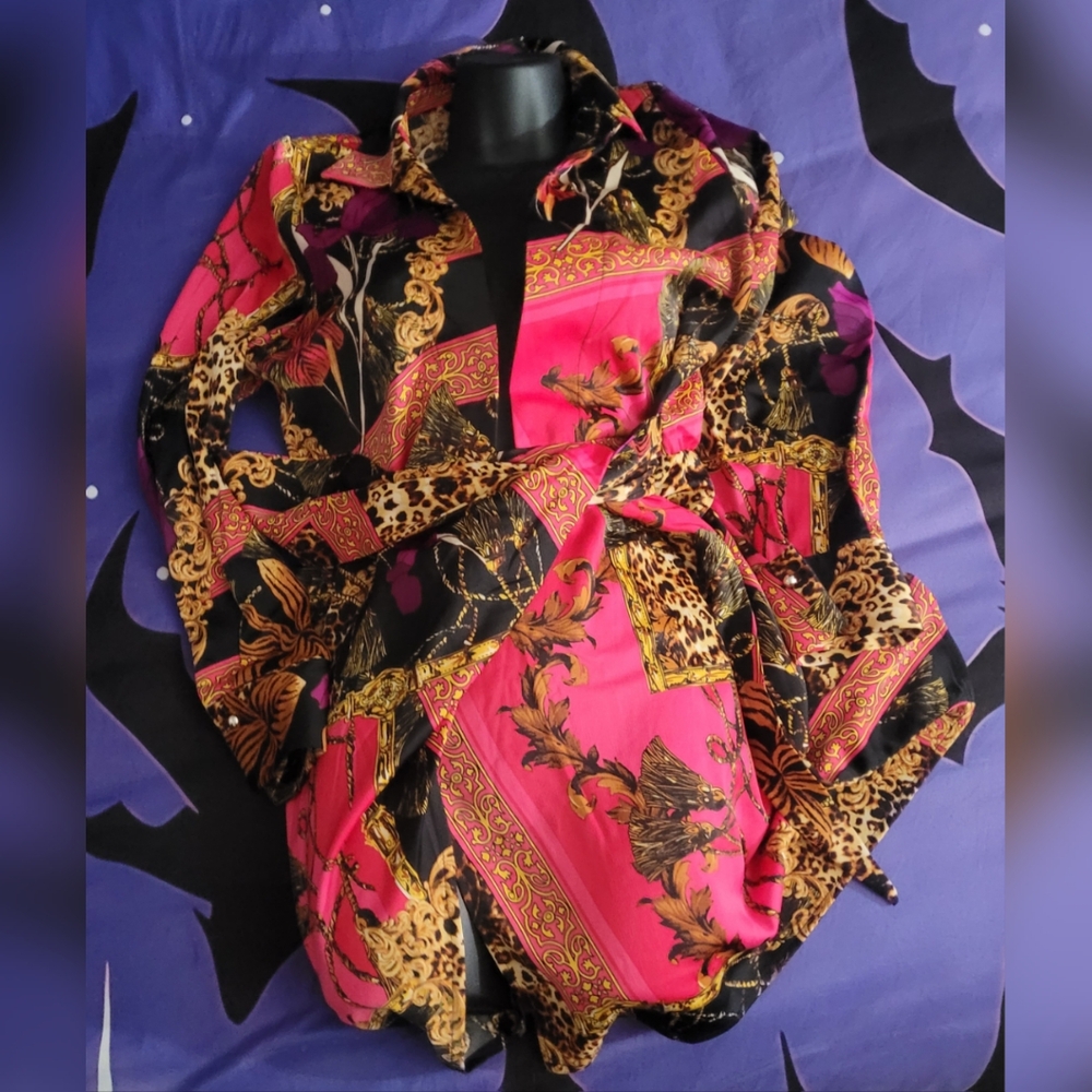 Vibrant Pink and Black Women's Dress